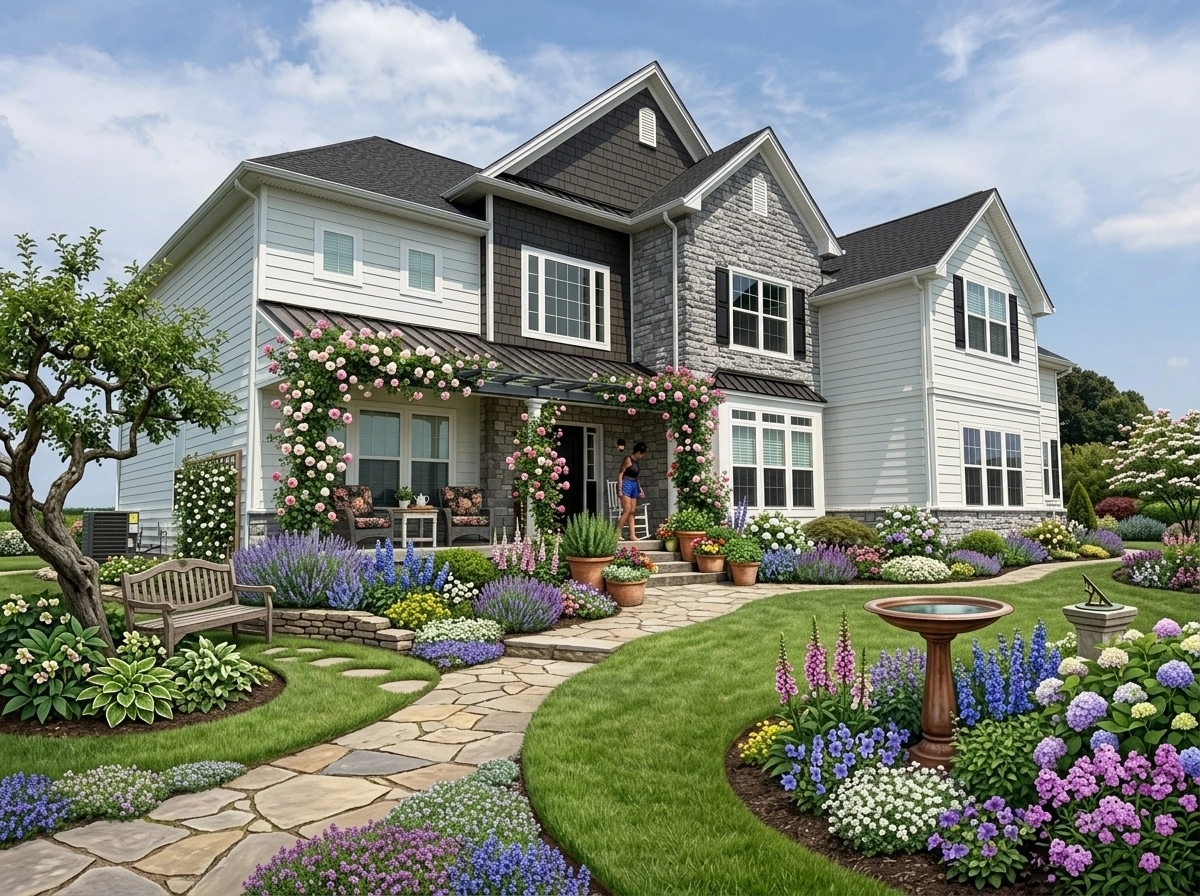 Landscape design in English Cottage Garden style — Yard by GenRoom AI