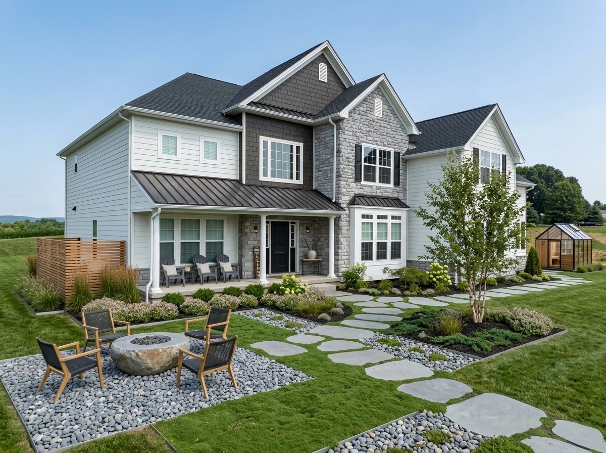 Landscape design in Scandinavian Garden style — Yard by GenRoom AI