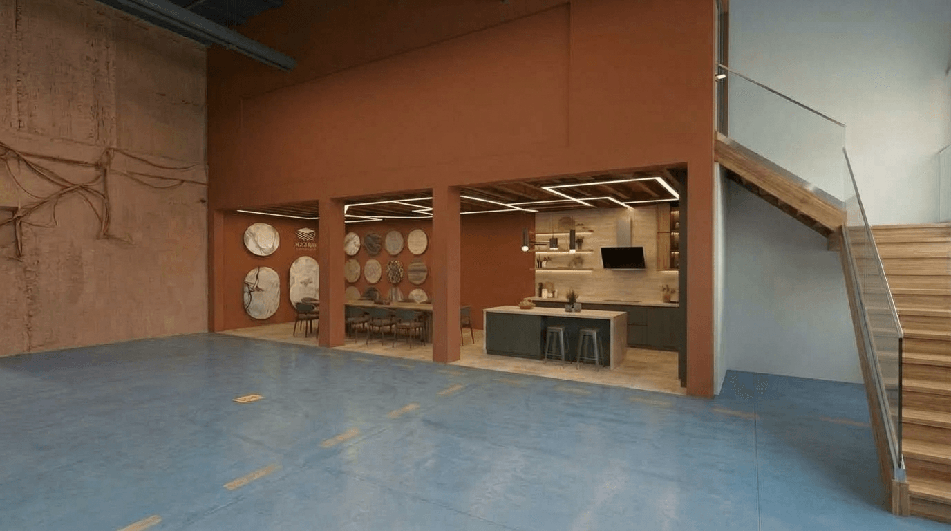 Interior design in Loft / Industrial style — showroom by GenRoom AI