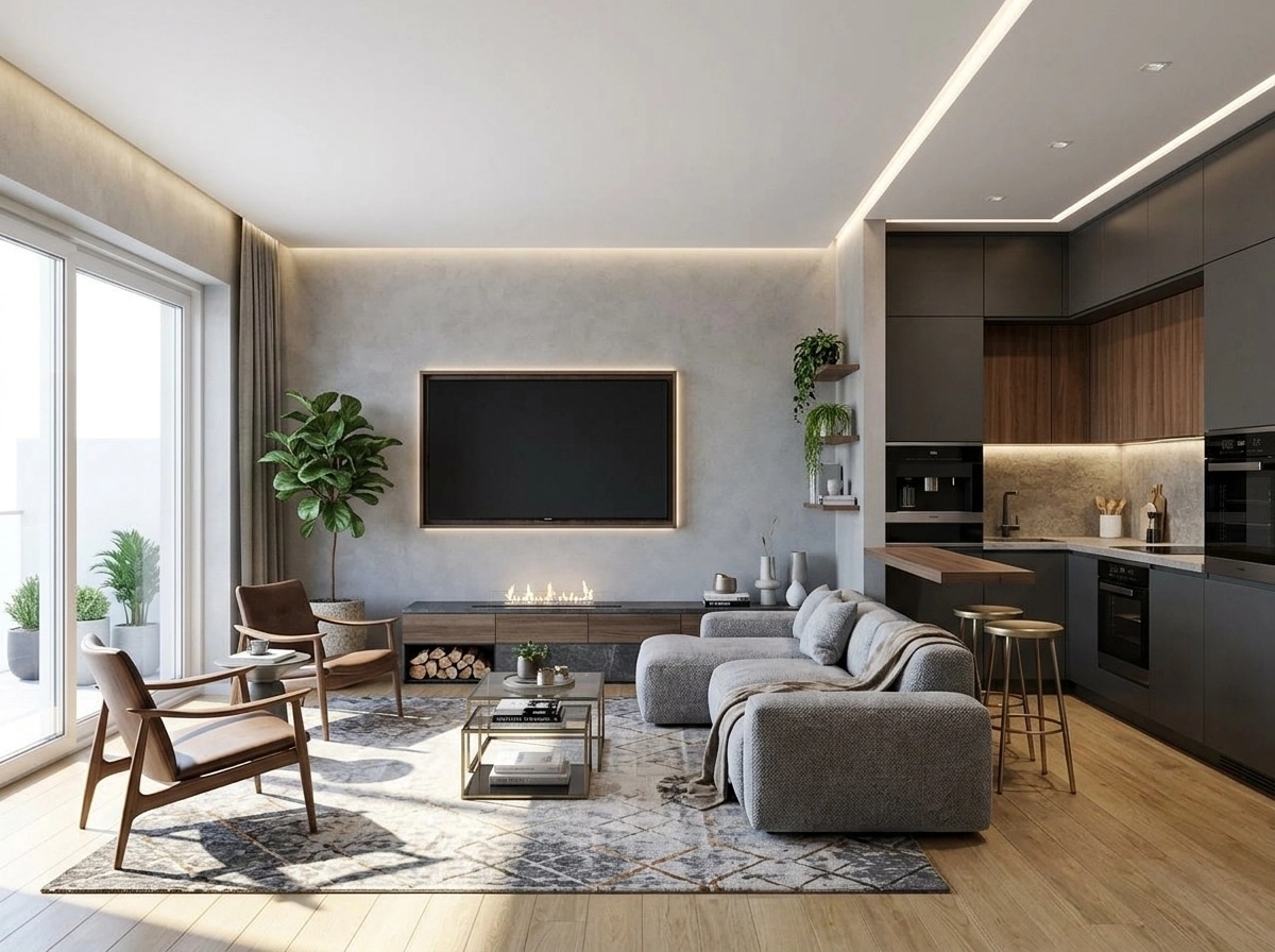 Interior design in Contemporary style — Living Room by GenRoom AI