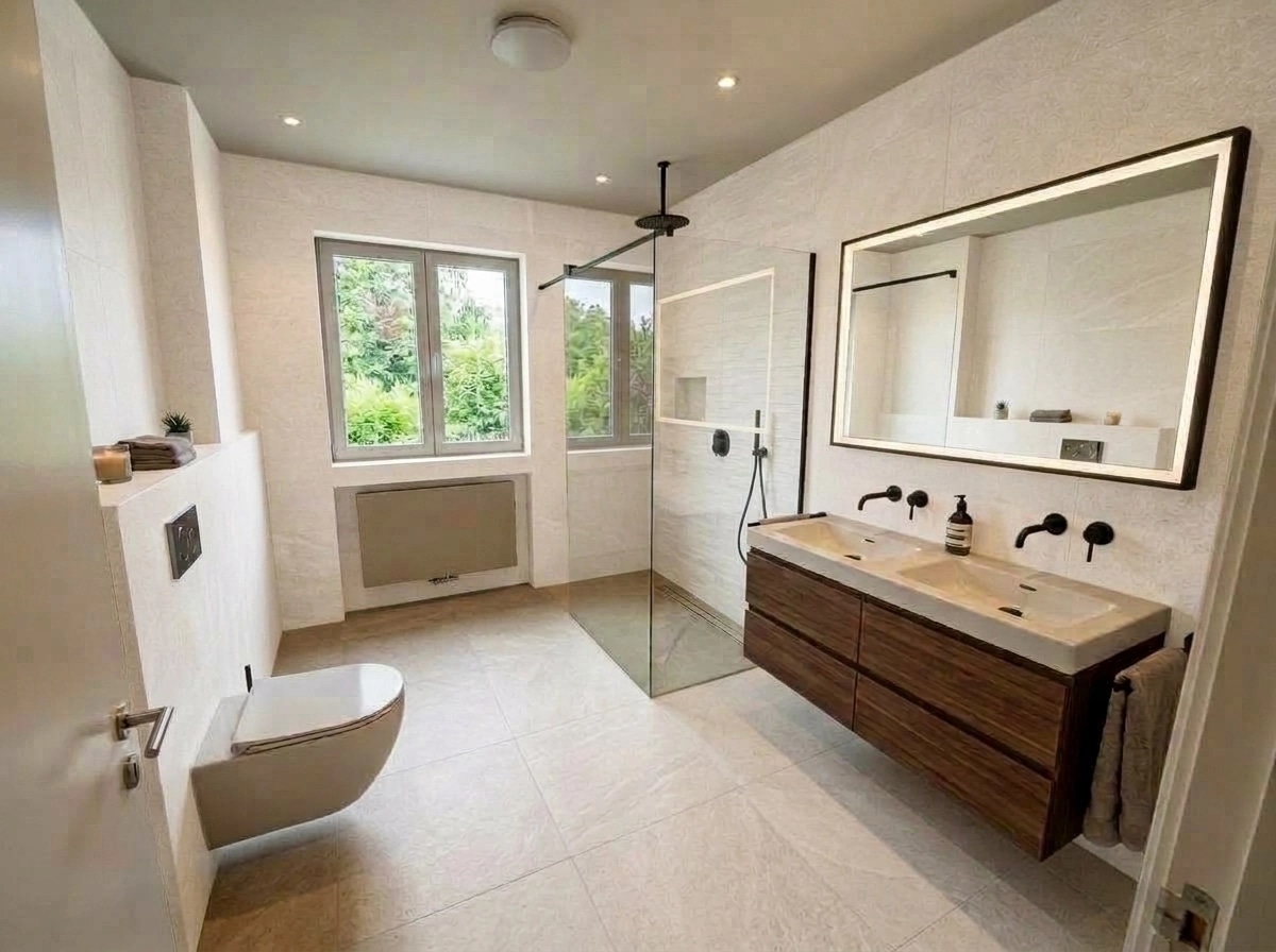 Contemporary Bathroom design — interior photo by GenRoom AI