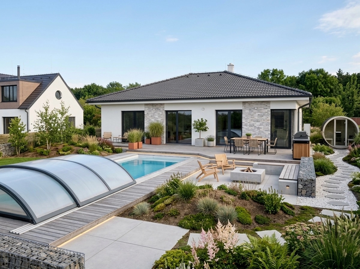 Landscape design in Scandinavian Garden style — Yard by GenRoom AI