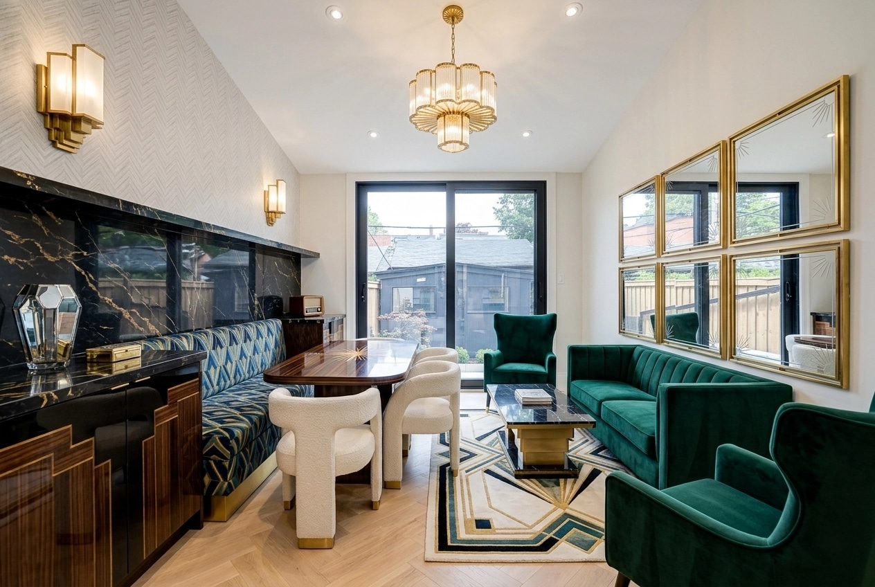Interior design in Art Deco style — Living Room by GenRoom AI
