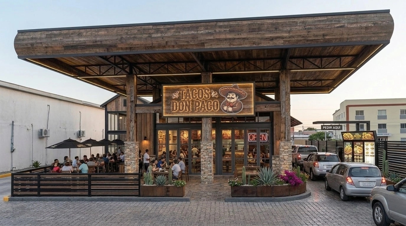 Facade design in Barnhouse Facade style — photo by GenRoom AI