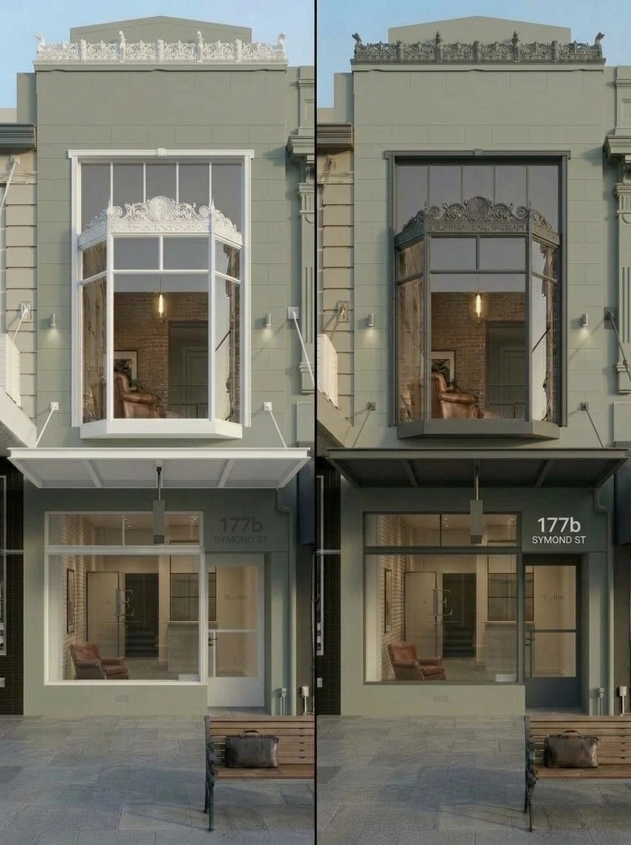 Facade design in Loft Facade style — photo by GenRoom AI
