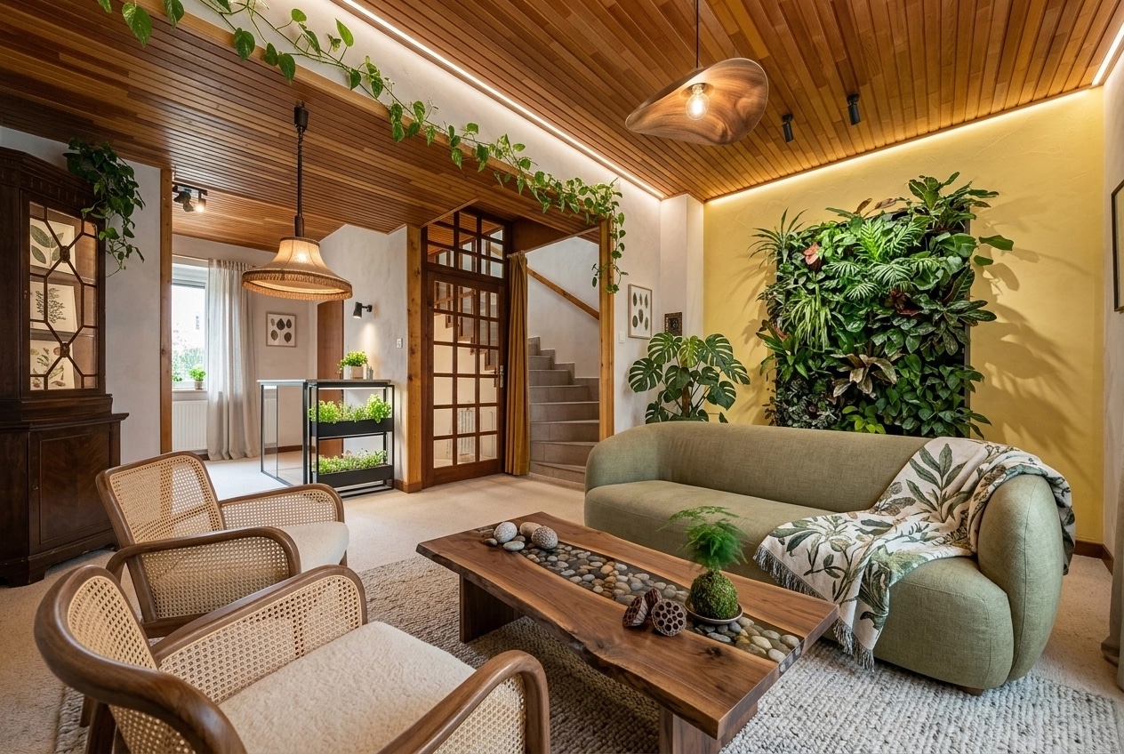 Interior design in Biophilic style — Living Room by GenRoom AI