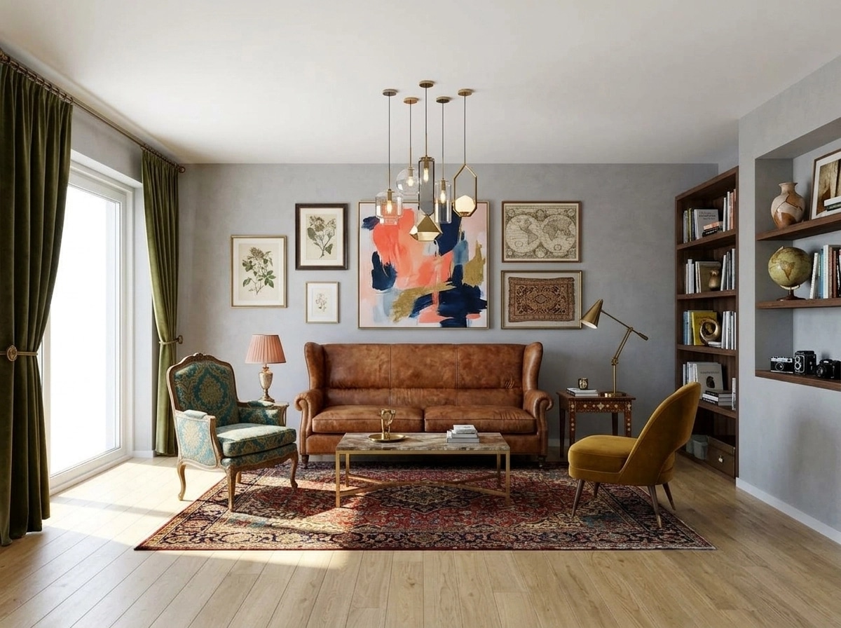 Interior design in Eclectic style — Living Room by GenRoom AI