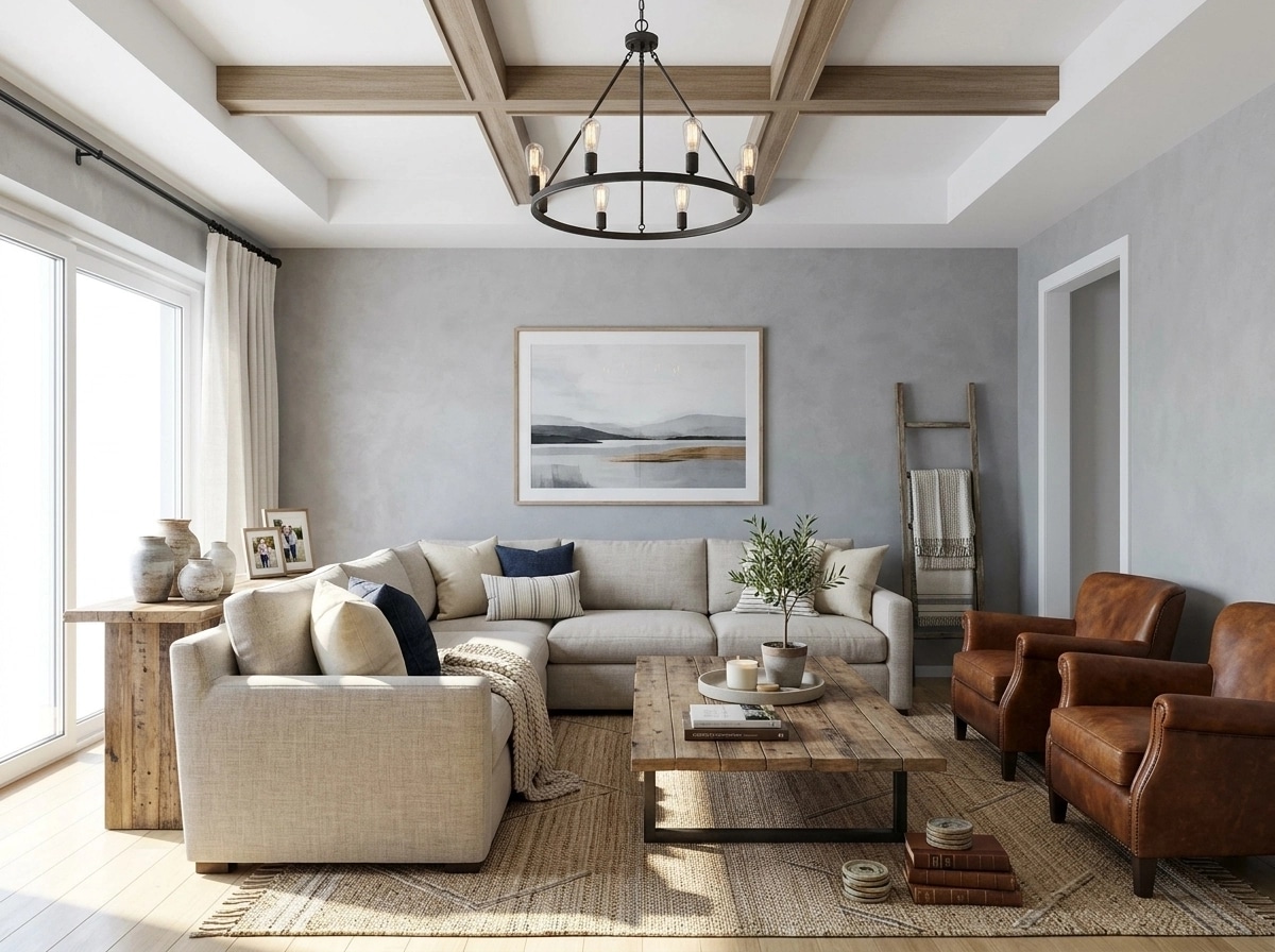 Modern Farmhouse Living Room design — interior photo by GenRoom AI