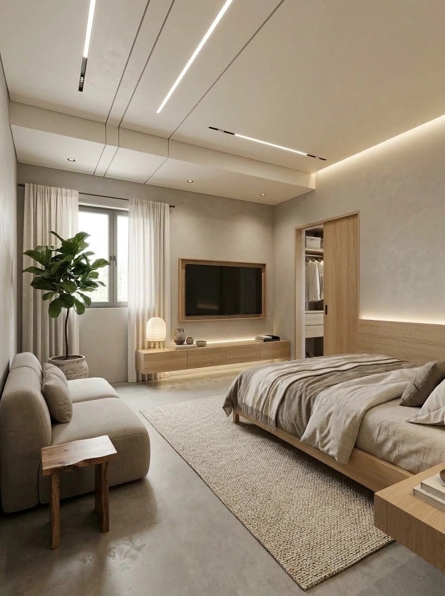 Japandi Chambre design — interior photo by GenRoom AI