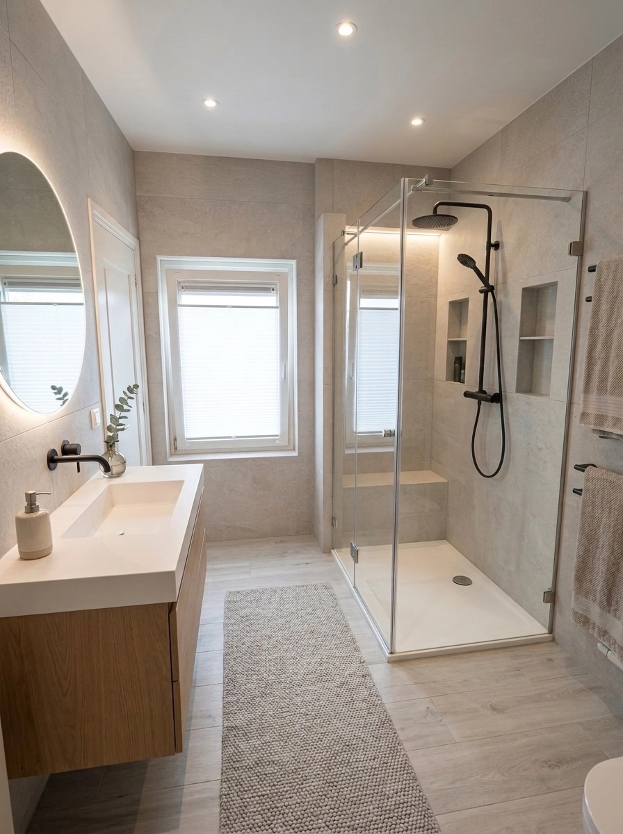 Interior design in Loft / Industrial style — Bathroom by GenRoom AI