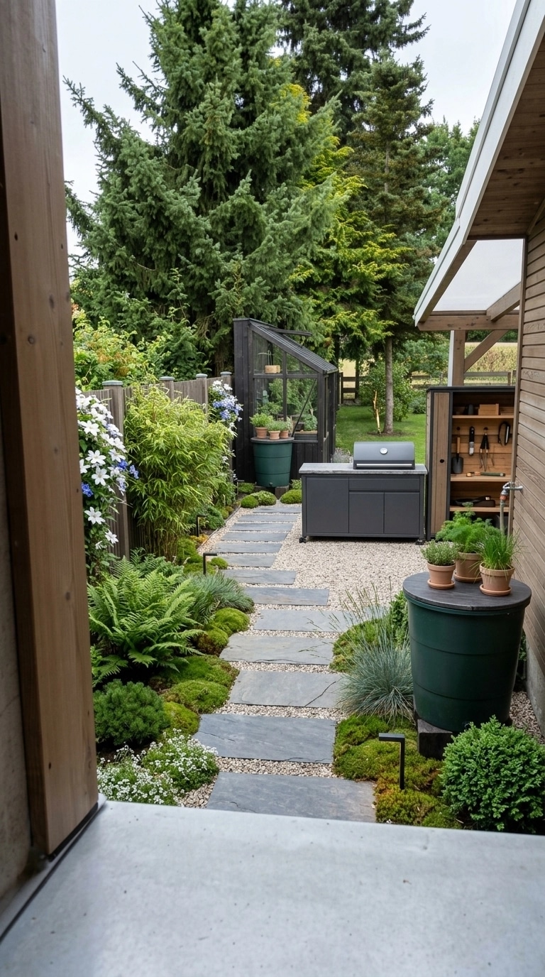 Landscape design in Scandinavian Garden style — Yard by GenRoom AI