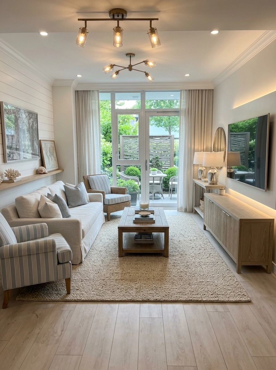 Interior design in Coastal / Hamptons style — Living Room by GenRoom AI