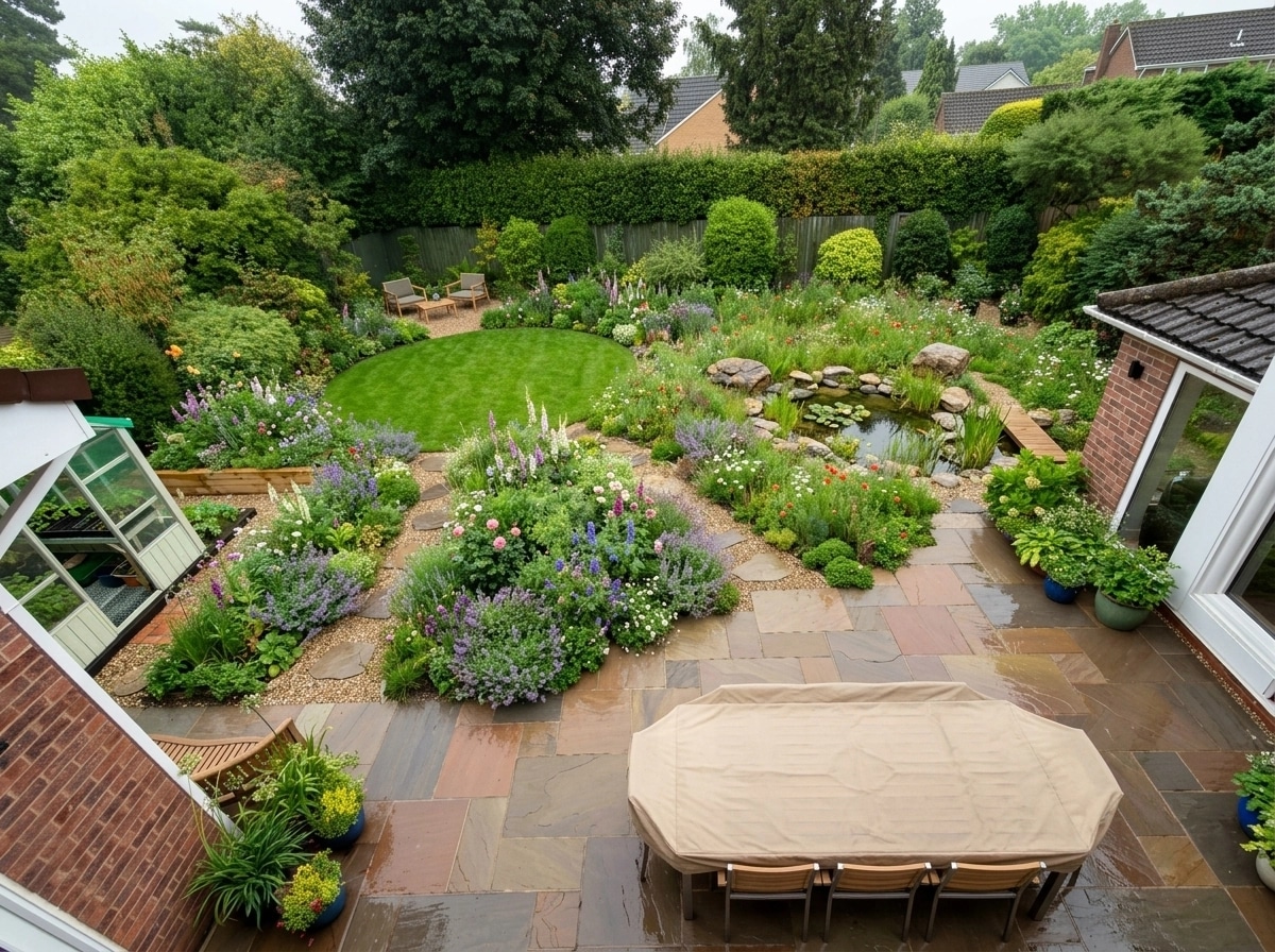 Landscape design in Scandinavian Garden style — Yard by GenRoom AI
