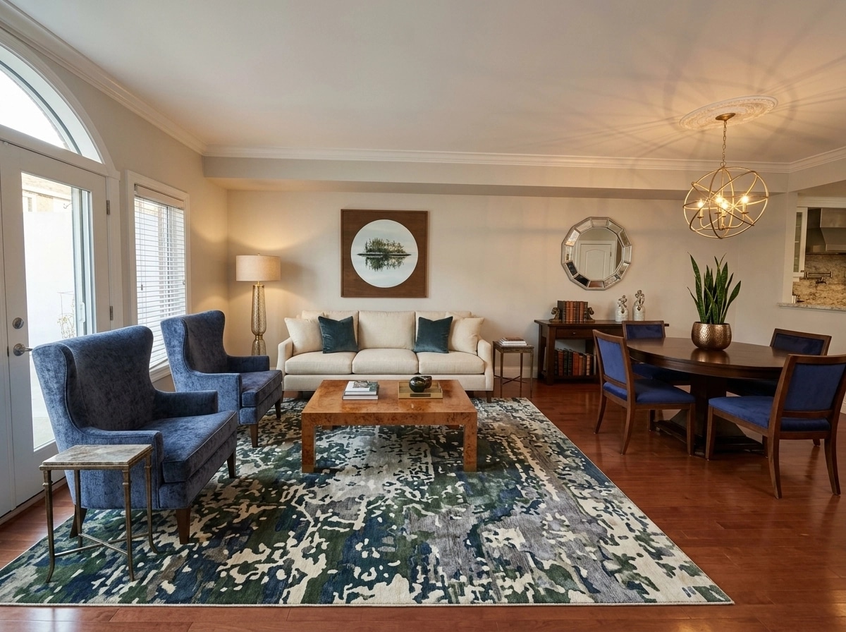 Transitional Living Room design — interior photo by GenRoom AI
