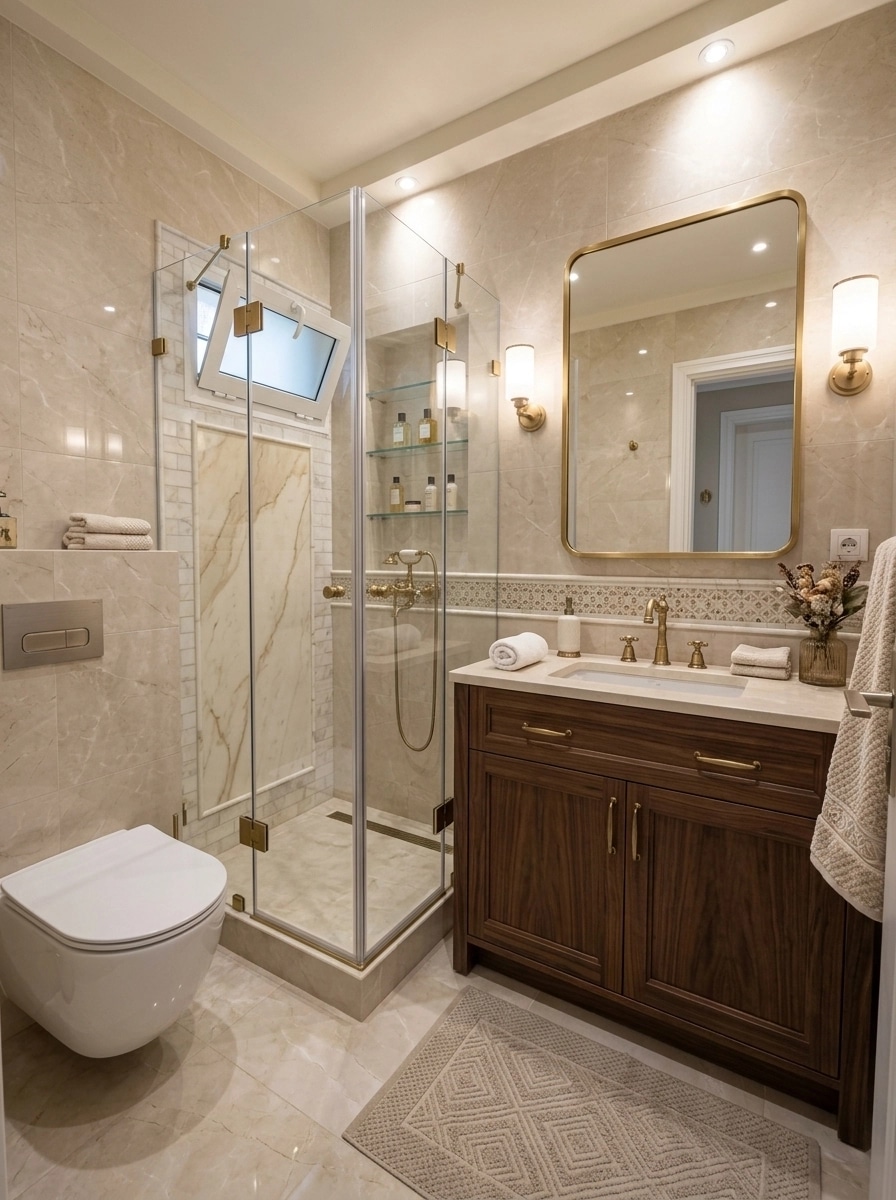 Bathroom interior in Transitional style — photo by GenRoom AI