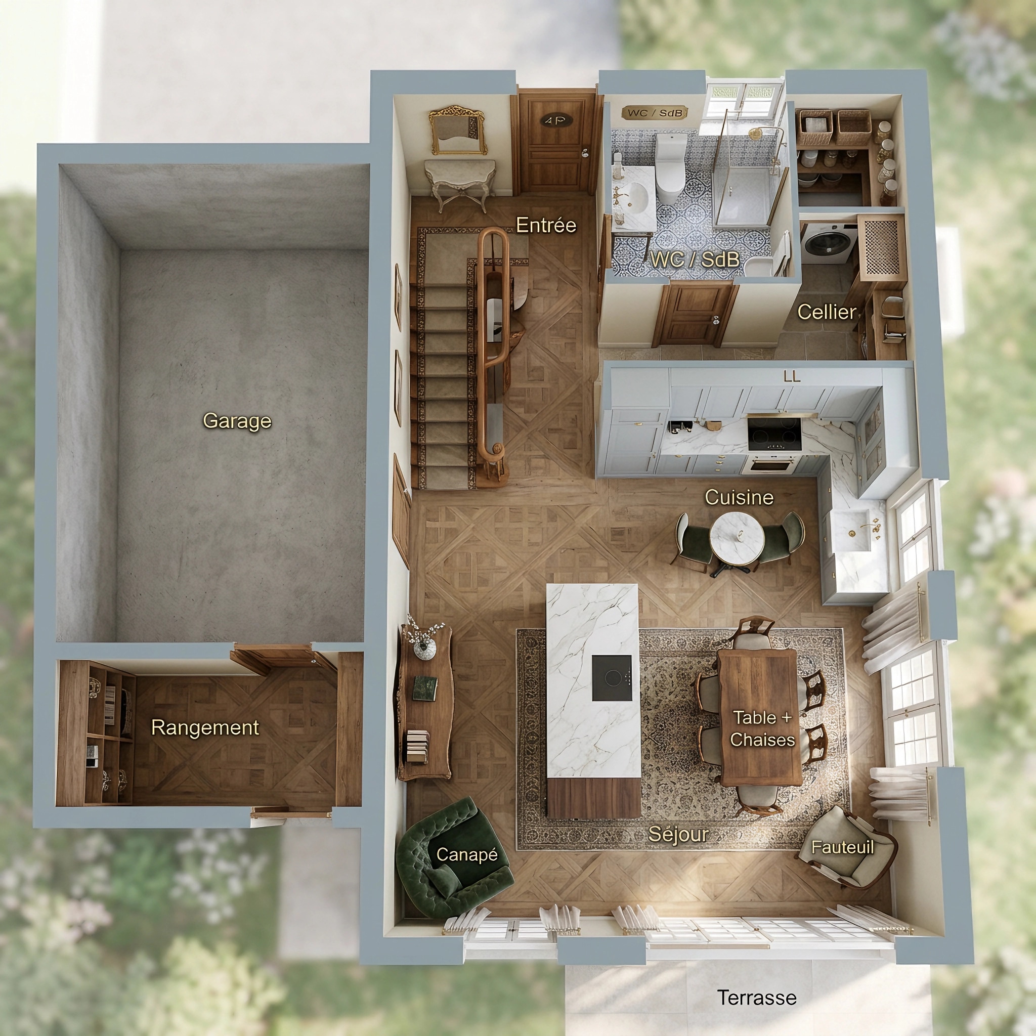 Interior design in French Parisian style — Living Room by GenRoom AI