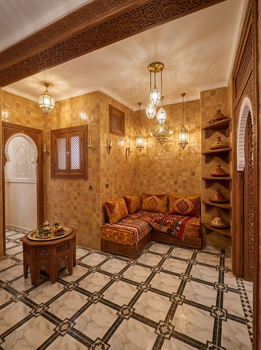 Kitchen interior in Arabian / Moroccan style — photo by GenRoom AI