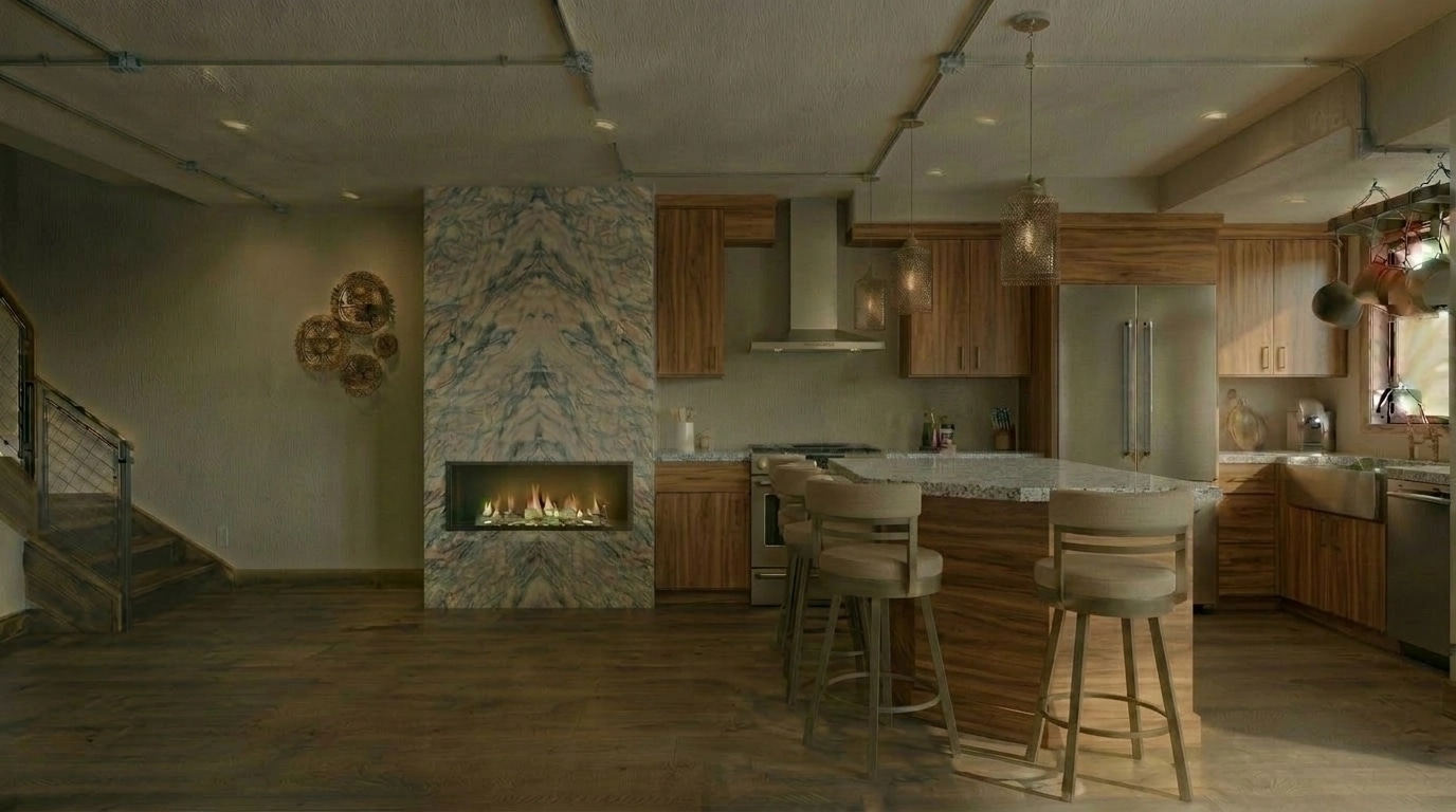 Kitchen interior in Loft / Industrial style — photo by GenRoom AI