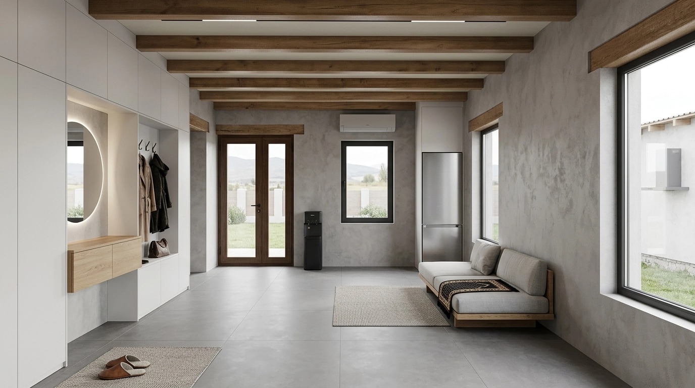 Hallway interior in Minimalism style — photo by GenRoom AI
