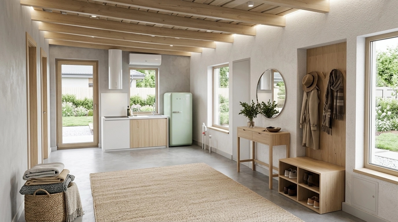 Hallway interior in Scandinavian style — photo by GenRoom AI