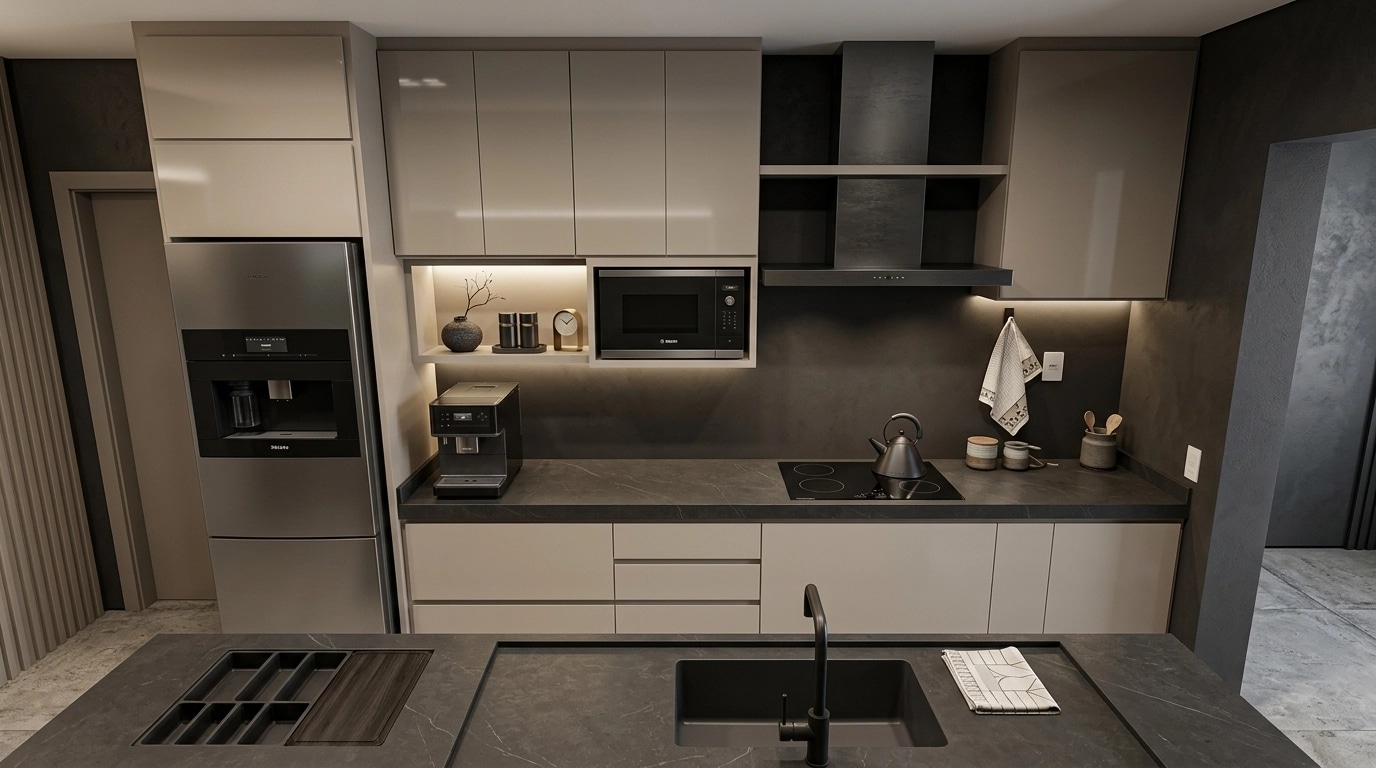 Kitchen interior in Contemporary style — photo by GenRoom AI