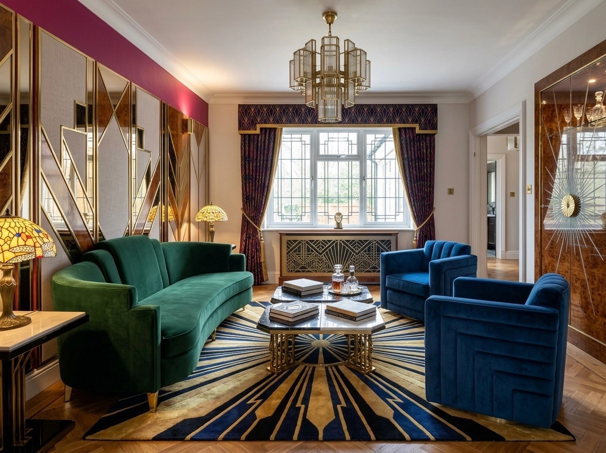 Interior design in Art Deco style — Living Room by GenRoom AI