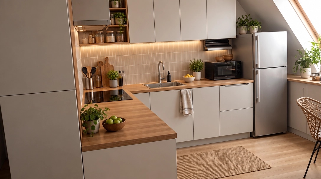 Minimalism Kitchen design — interior photo by GenRoom AI
