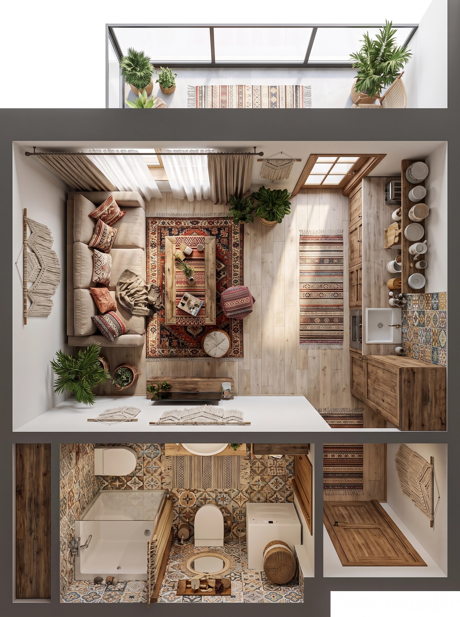 Interior design in Bohemian style — Living Room by GenRoom AI