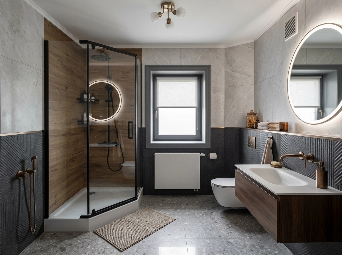 Contemporary Bathroom design — interior photo by GenRoom AI