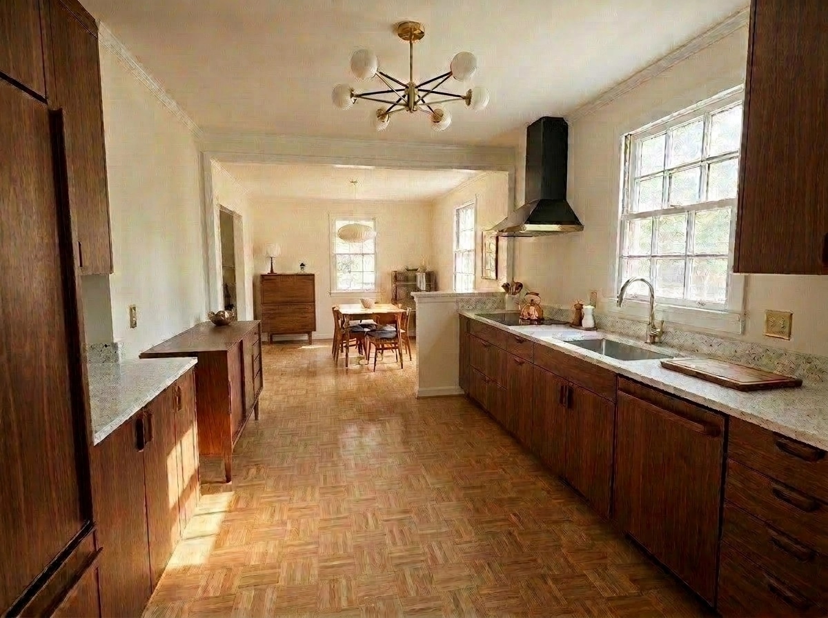 Mid-Century Modern Kitchen design — interior photo by GenRoom AI