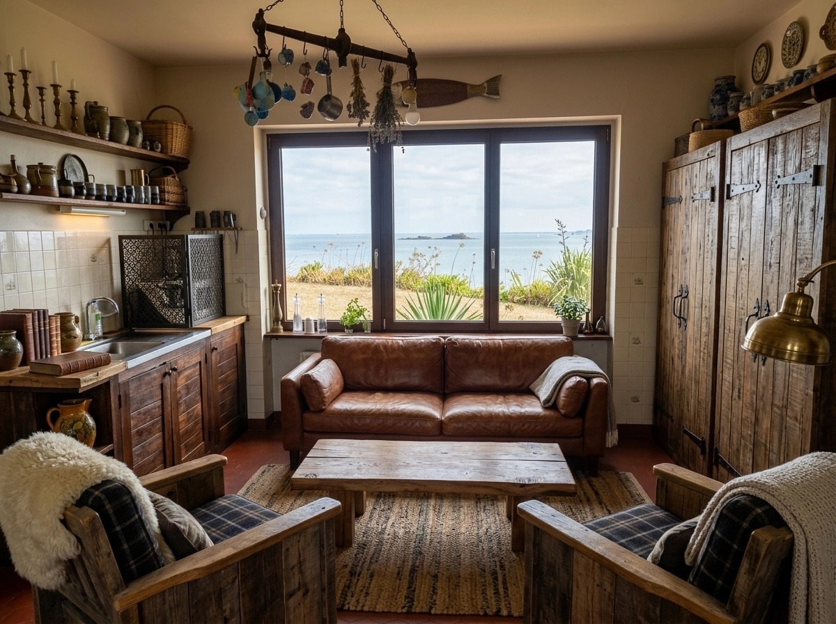 Rustic Living Room design — interior photo by GenRoom AI