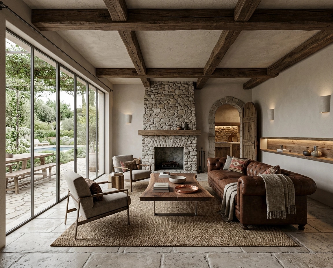 Interior design in Rustic style — Living Room by GenRoom AI