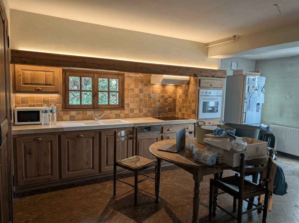 Rustic Kitchen design — interior photo by GenRoom AI