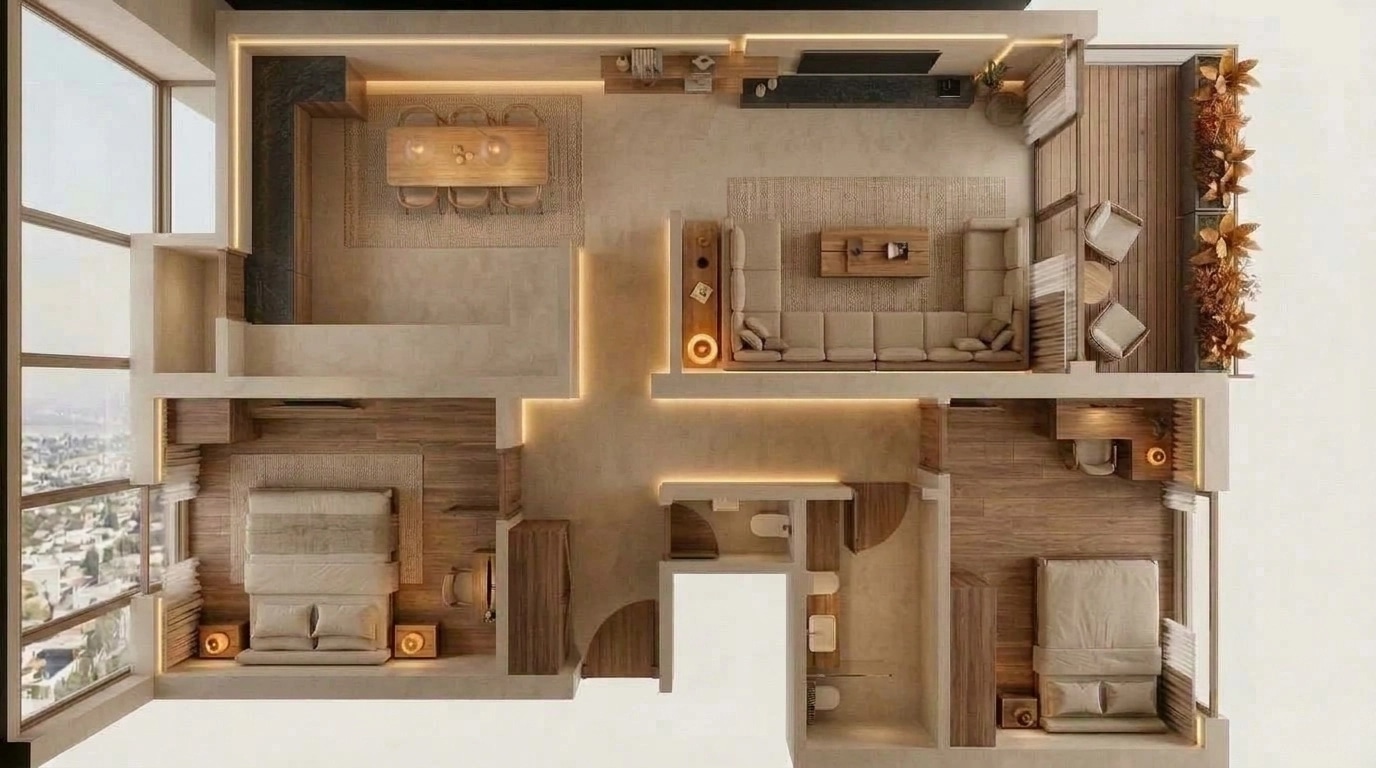 Interior design in Contemporary style — Living Room by GenRoom AI