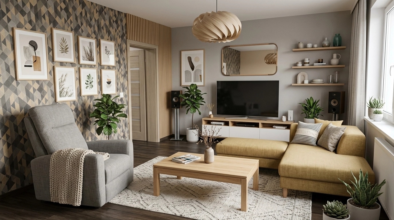 Scandinavian Living Room design — interior photo by GenRoom AI