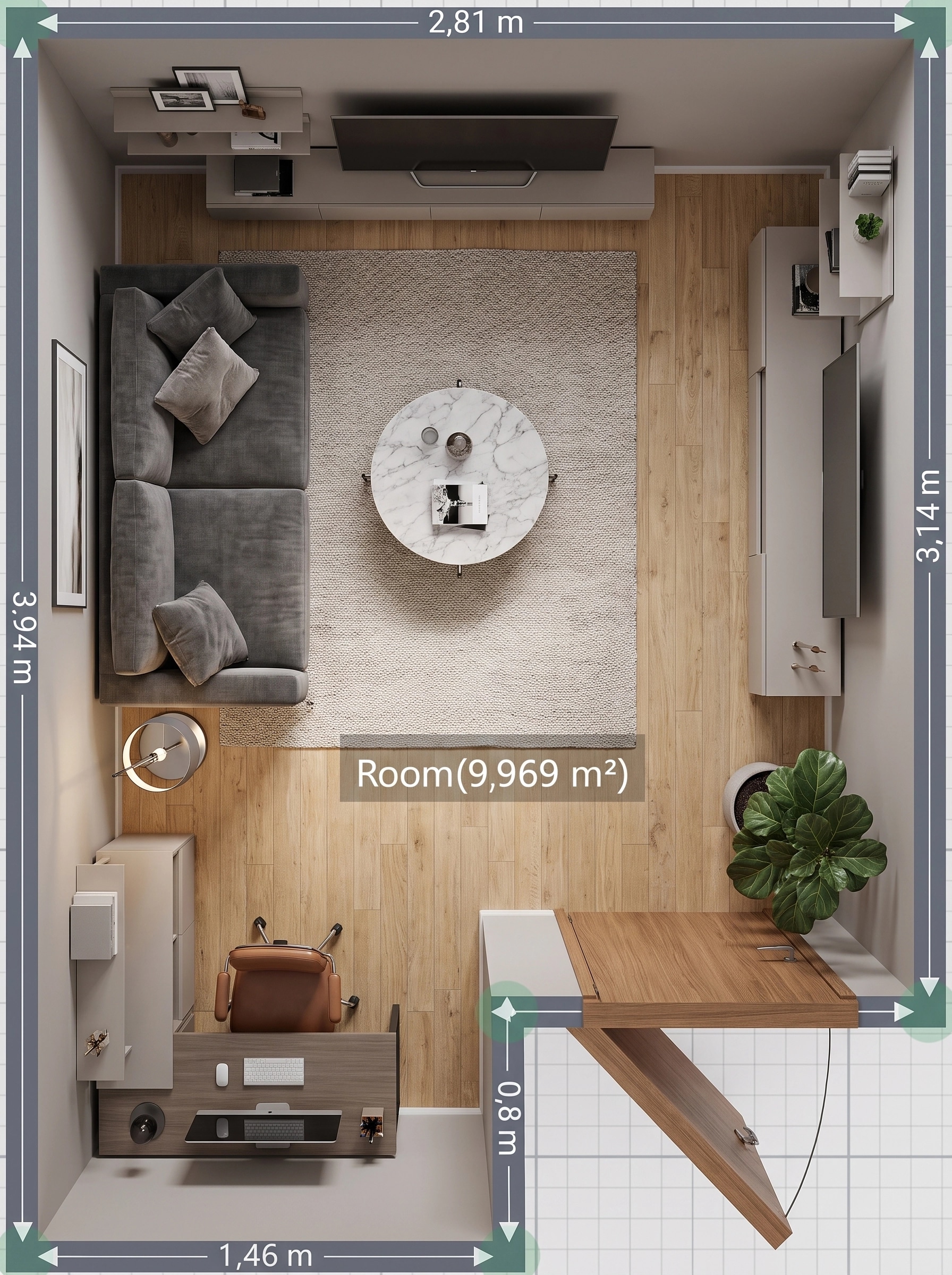 Interior design in Contemporary style — Living Room by GenRoom AI