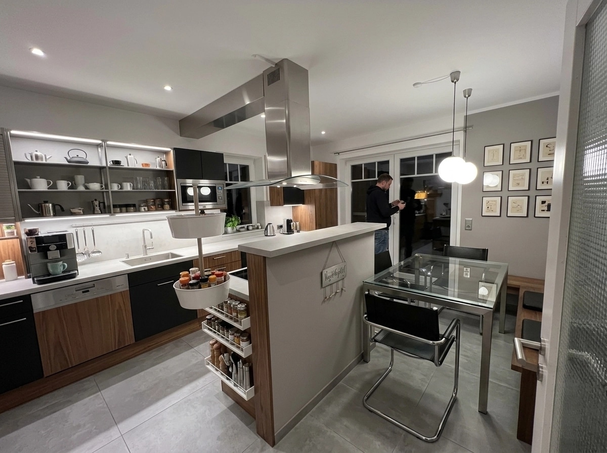 Kitchen interior in Bauhaus style — photo by GenRoom AI