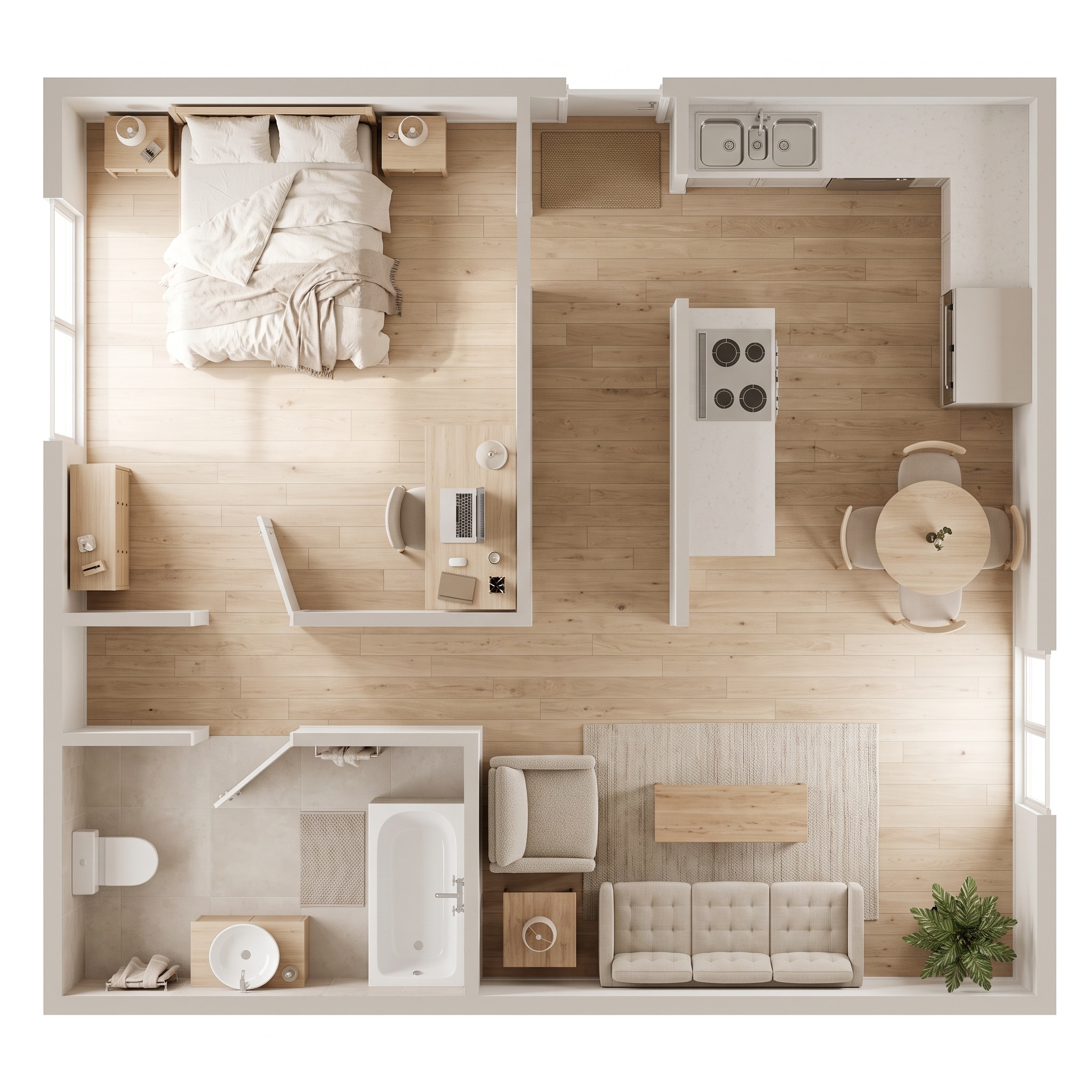 Interior design in Scandinavian style — Living Room by GenRoom AI