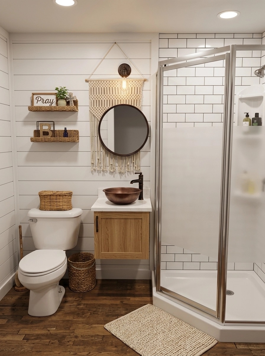 Bathroom interior in Modern Farmhouse style — photo by GenRoom AI