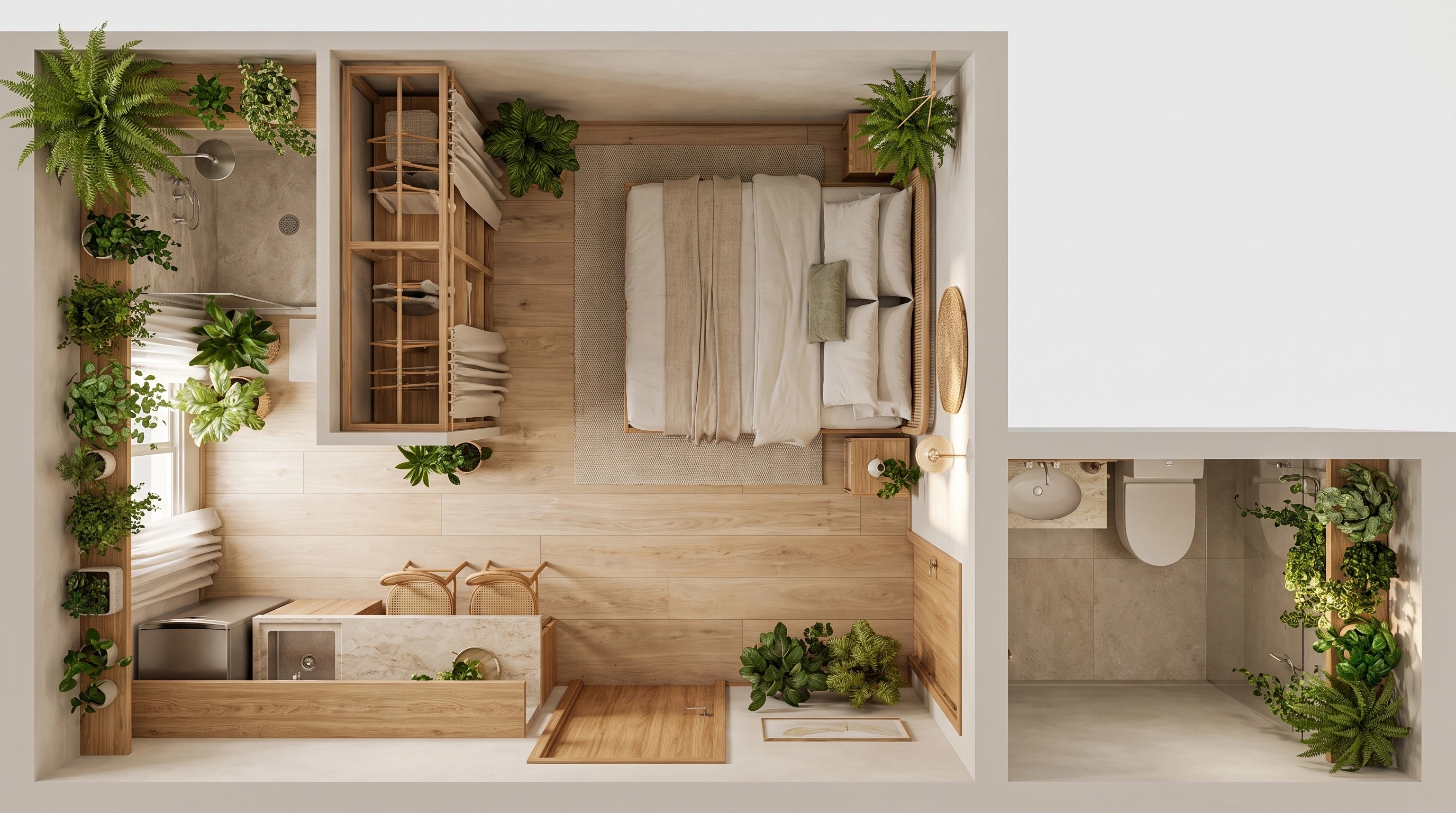 Interior design in Biophilic style — Living Room by GenRoom AI