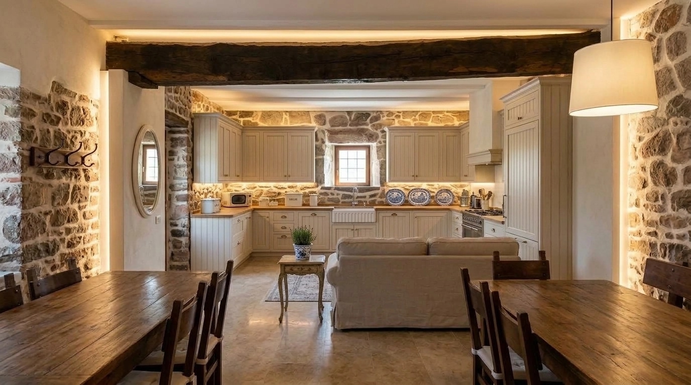 Thiết kế nội thất theo phong cách Modern Farmhouse — Nhà bếp bởi GenRoom AI