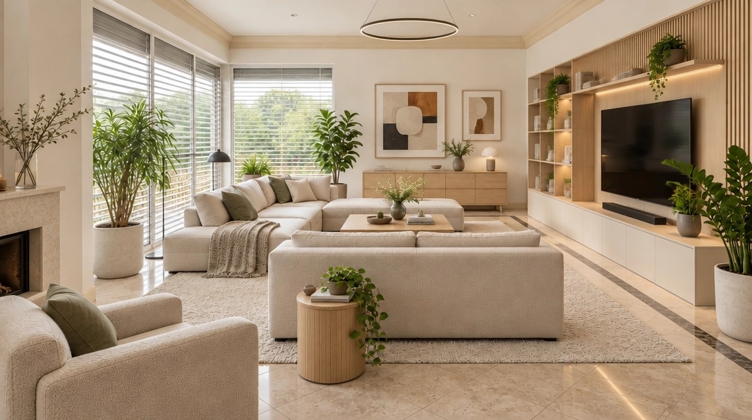 Interior design in Minimalism style — Living Room by GenRoom AI