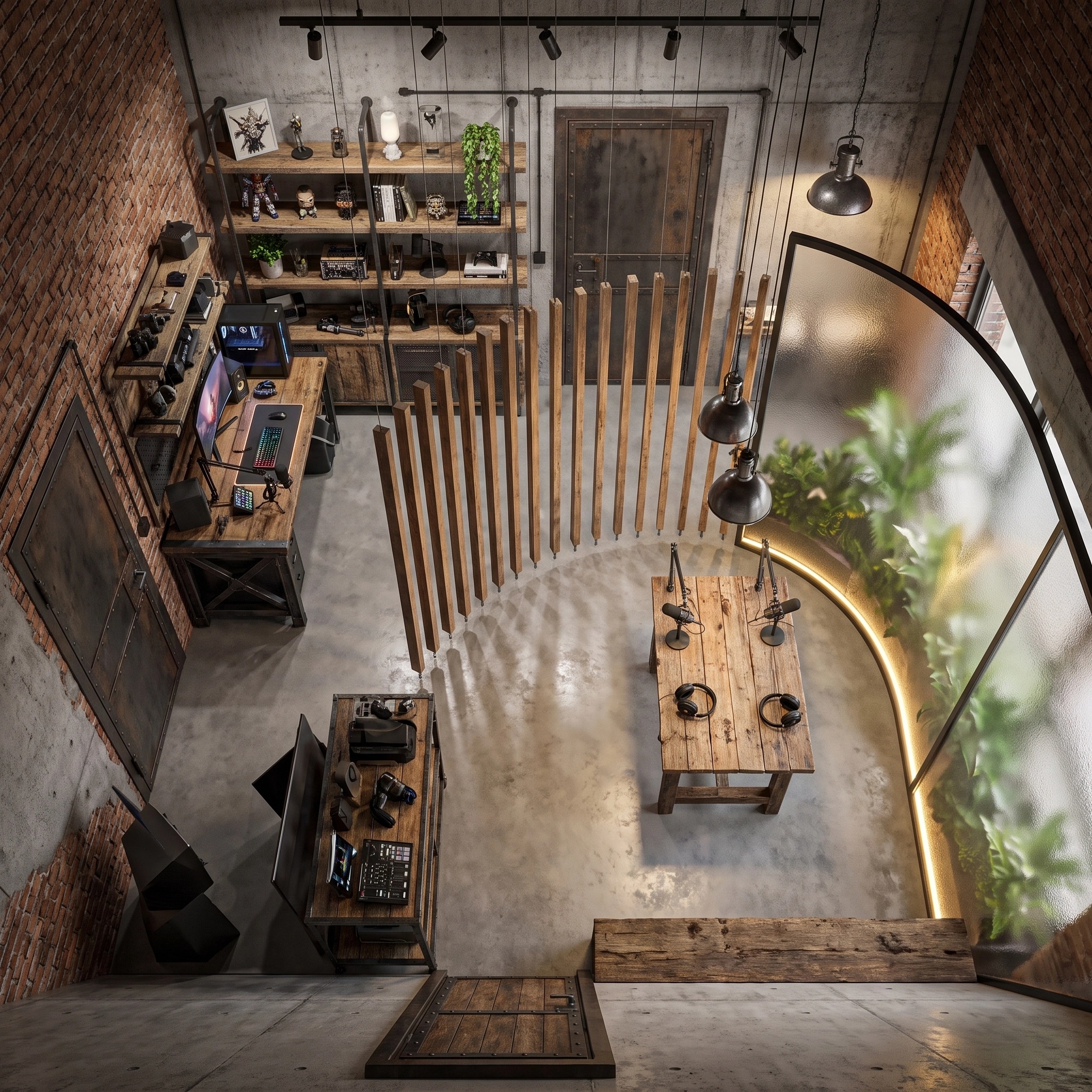 Interior design in Loft / Industrial style — Living Room by GenRoom AI