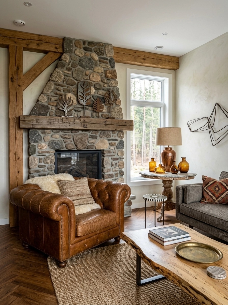 Interior design in Rustic style — Living Room by GenRoom AI