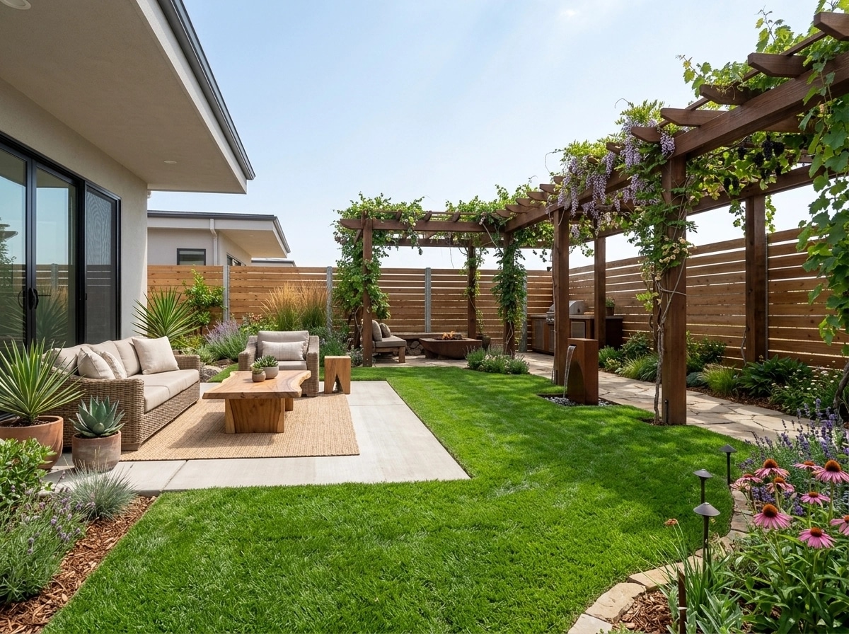 Landscape design in Eco Natural Garden style — Yard by GenRoom AI