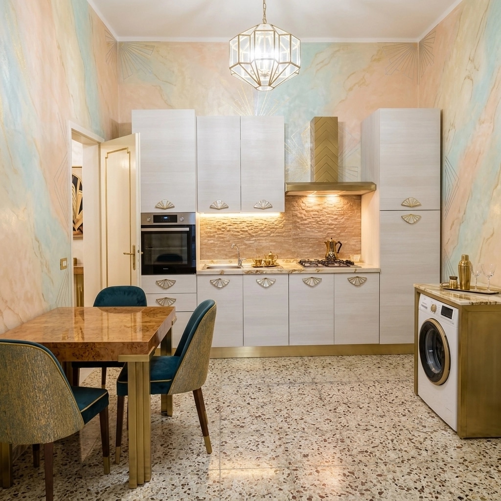 Kitchen interior in Art Deco style — photo by GenRoom AI