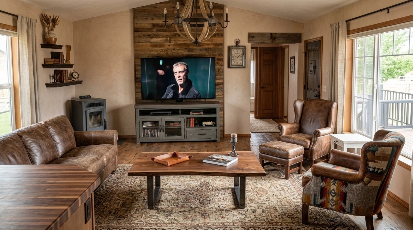 Interior design in Rustic style — Living Room by GenRoom AI