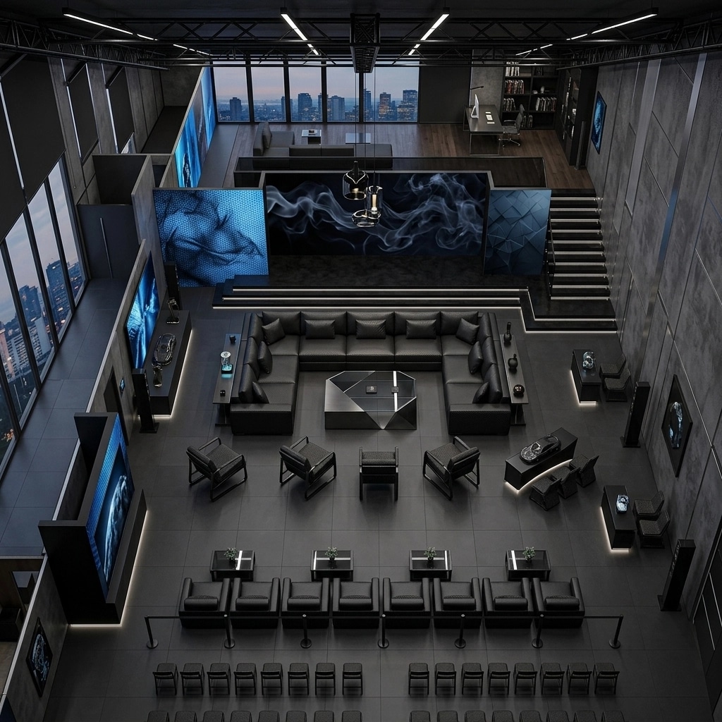 Interior design in Blacktec style — Living Room by GenRoom AI
