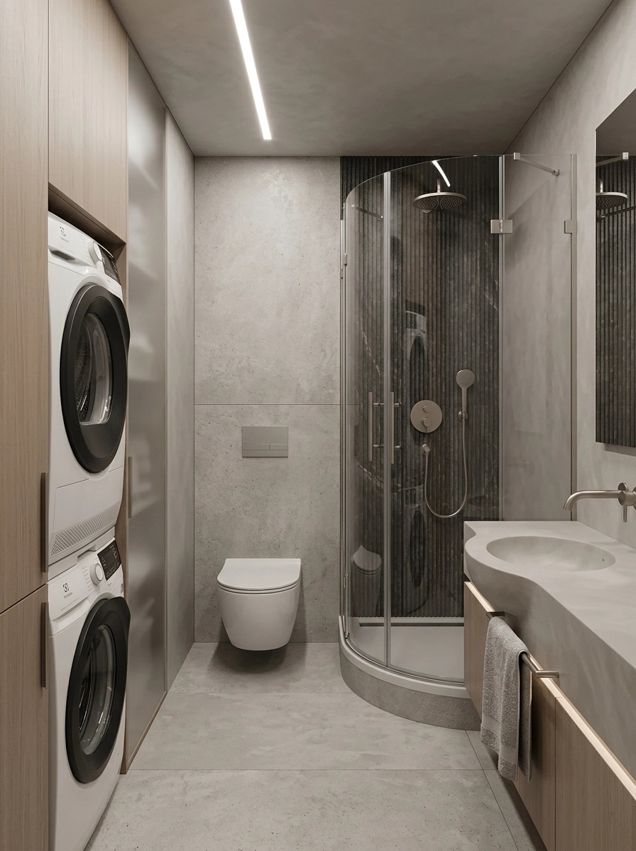 Bathroom interior in Minimalism style — photo by GenRoom AI