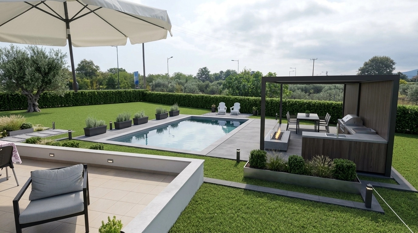 Landscape design in Minimalist Yard style — Yard by GenRoom AI